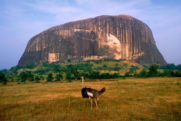 Zuma Rock rising above the Nigerian savannah